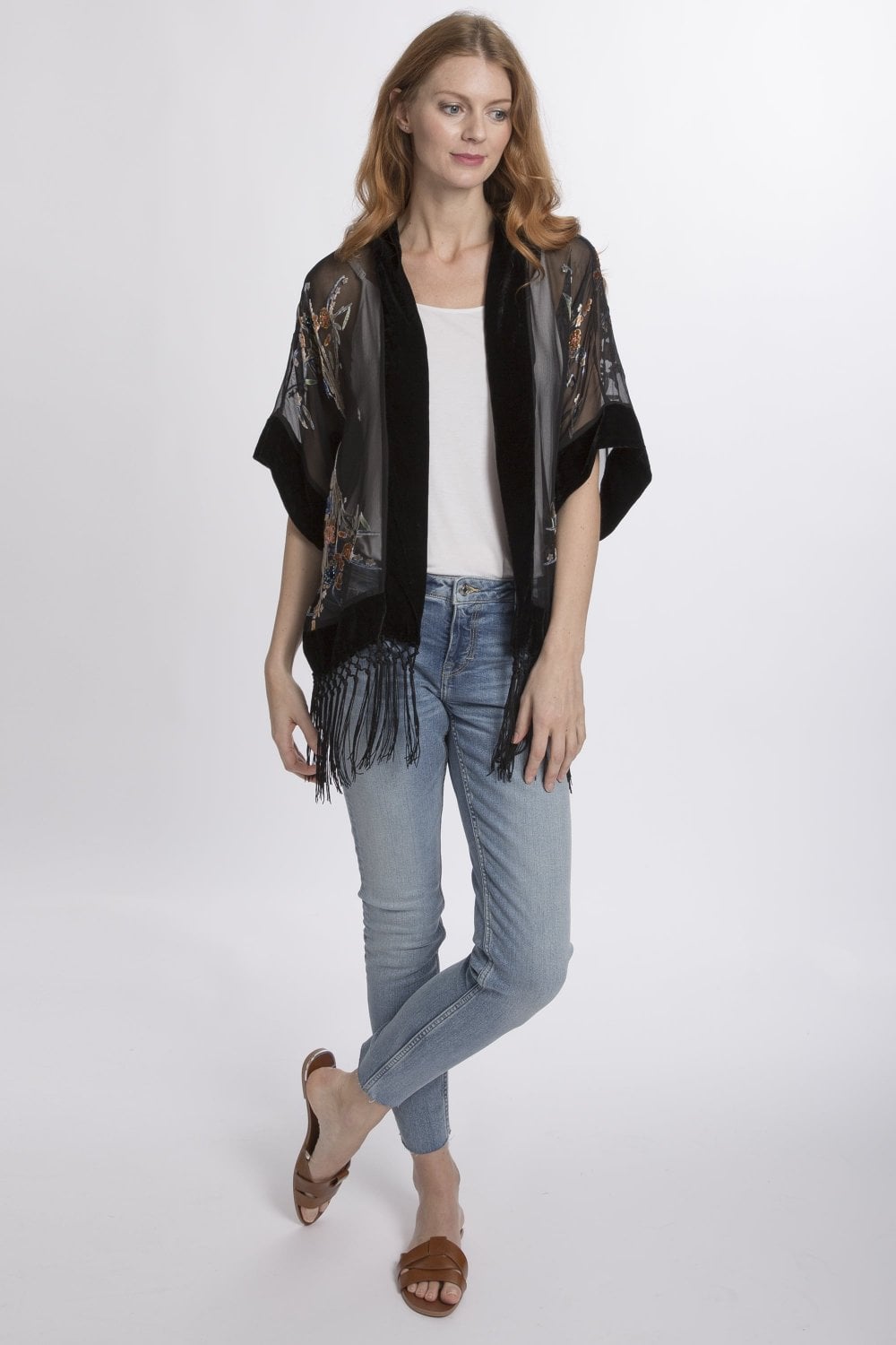 JAYLEY Black Silk Kimono Short Jacket