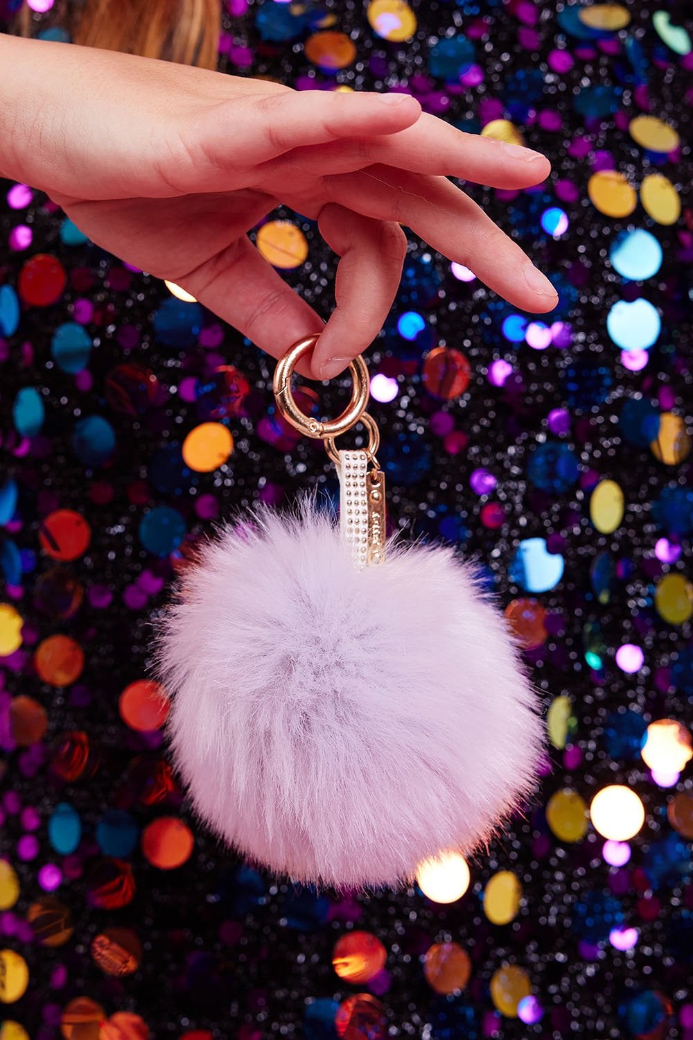 Faux Fur Pom Charm Bag Charm Keychain Pom Pom Key Ring 